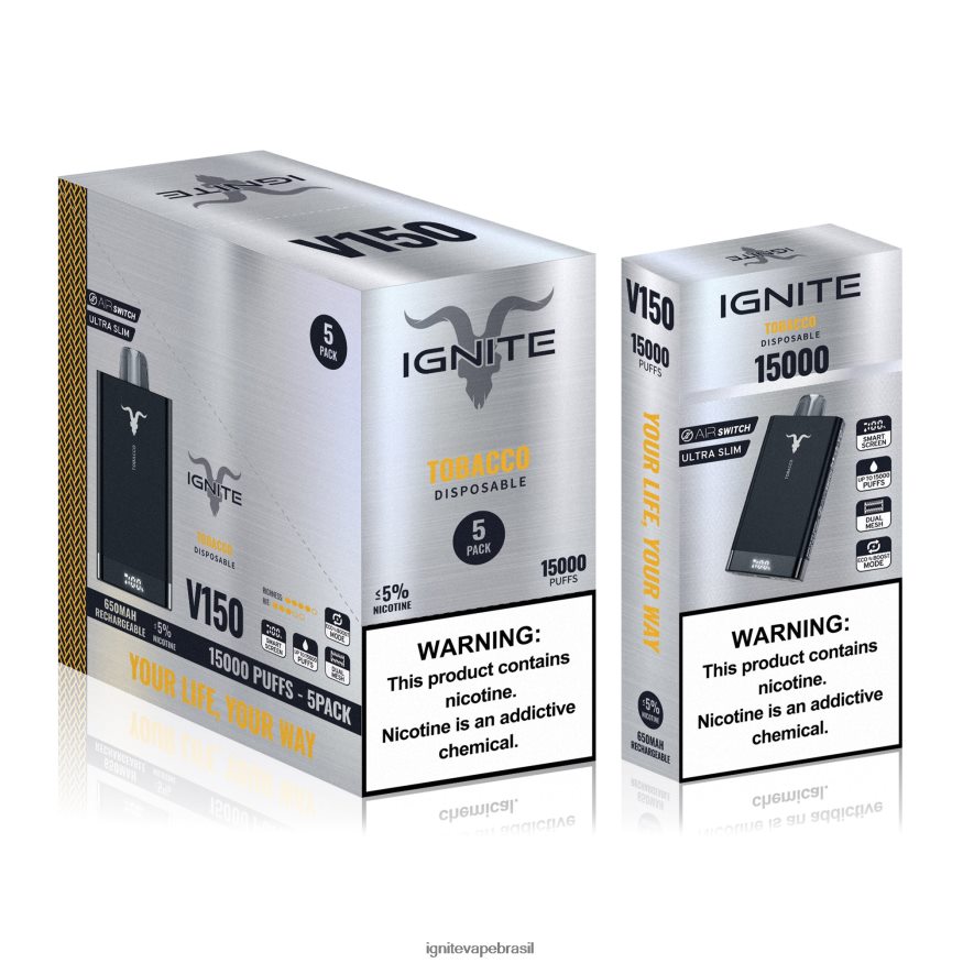 IGNITE V150 caneta vape pacote com 5 - Pod IGNITE Comprar 46LBN49 tabaco