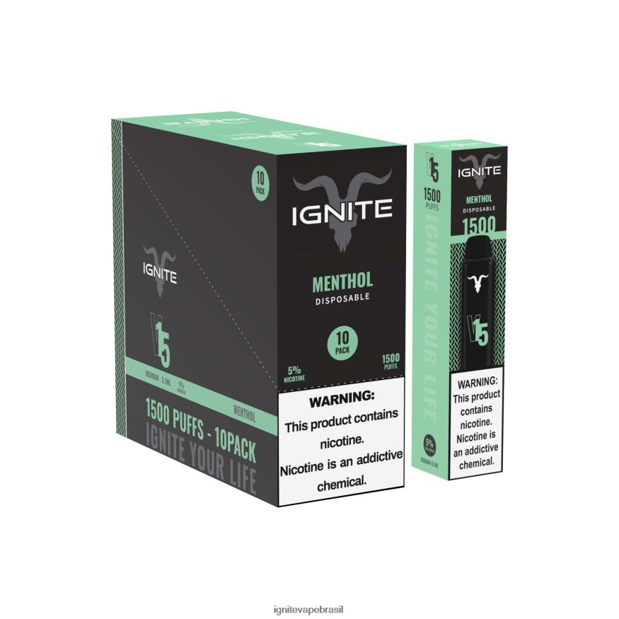 IGNITE V15 caneta vape pacote com 10 - IGNITE Descartável 46LBN4103 mentol