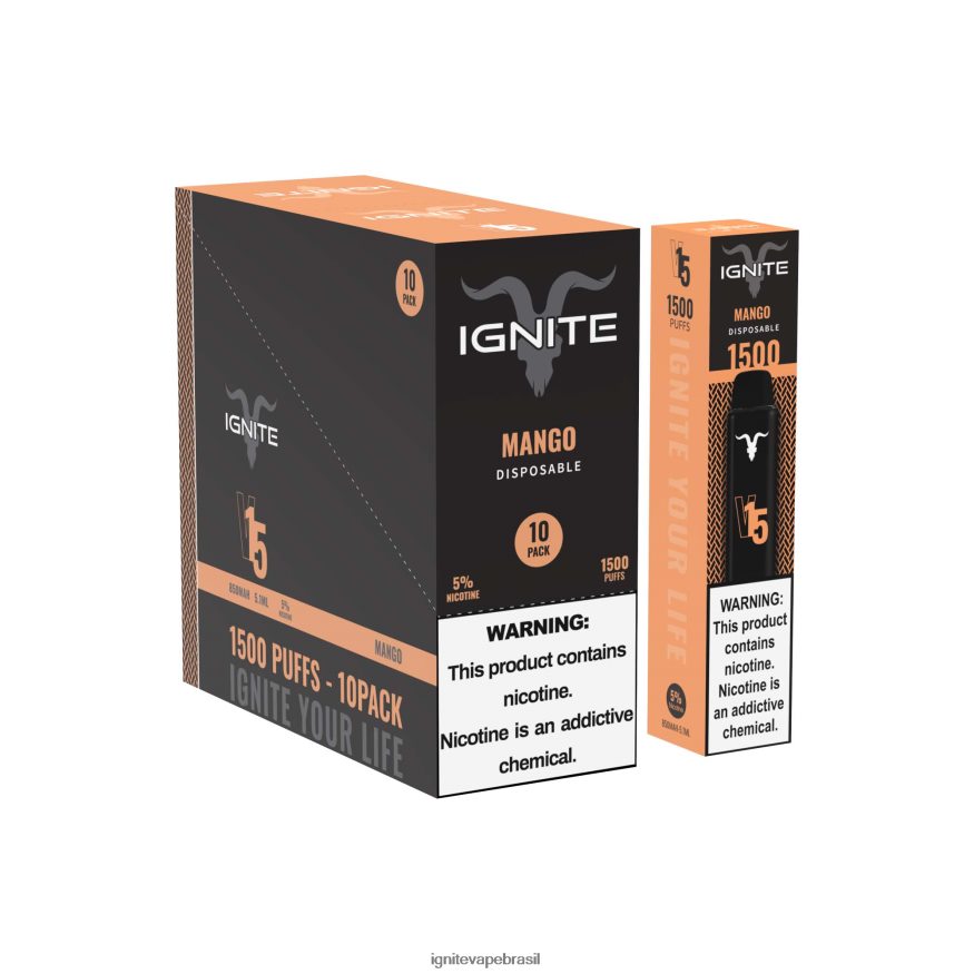 IGNITE V15 caneta vape pacote com 10 - Vape IGNITE Preço 46LBN4104 melancia, maçã, morango