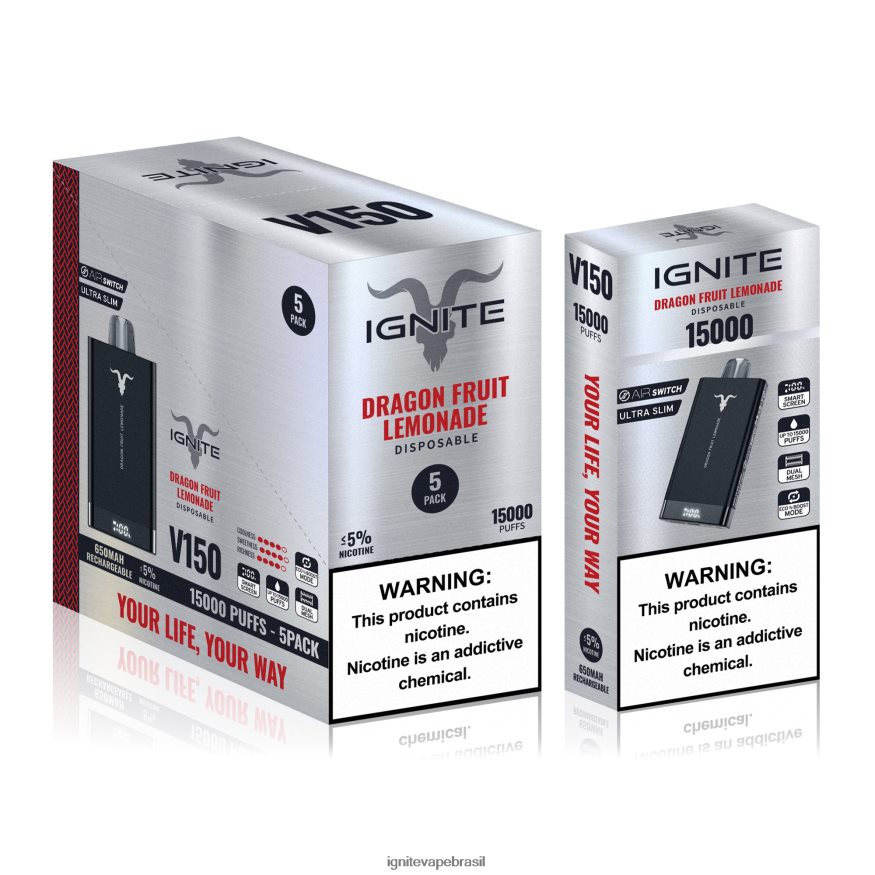 IGNITE V150 caneta vape pacote com 5 - Comprar IGNITE Vape 46LBN410 explosão de frutas vermelhas