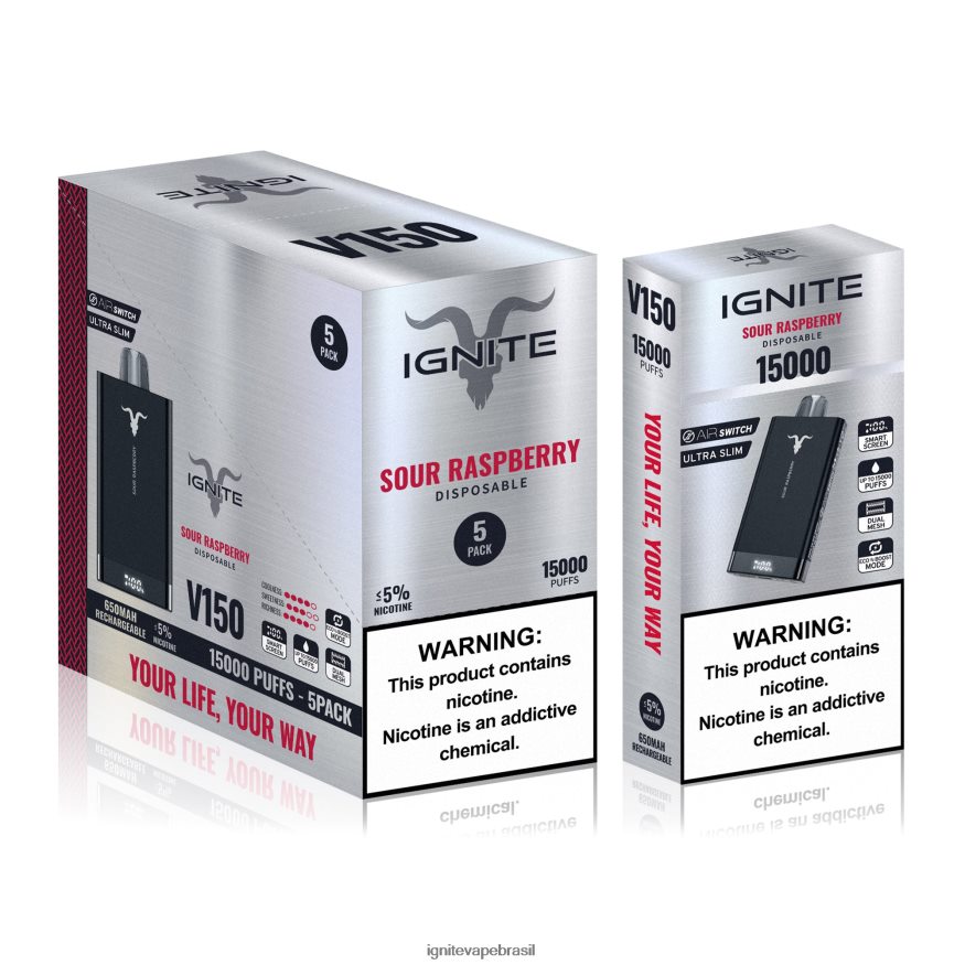 IGNITE V150 caneta vape pacote com 5 - Comprar IGNITE Vape 46LBN410 explosão de frutas vermelhas