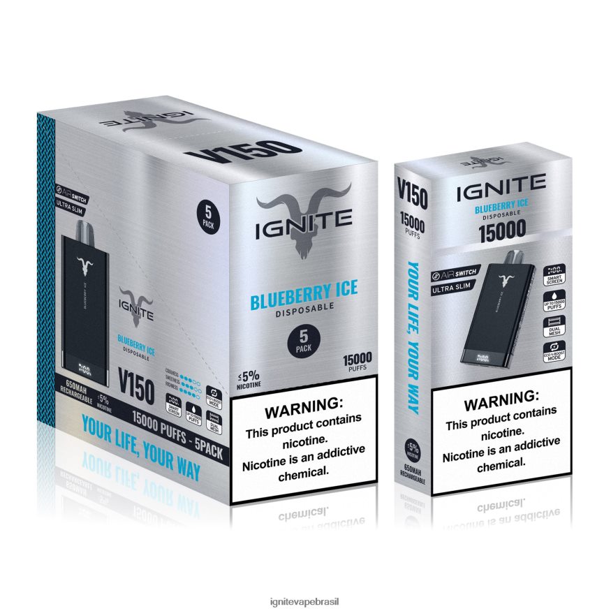IGNITE V150 caneta vape pacote com 5 - Vape IGNITE Preço 46LBN484 limonada de fruta do dragão