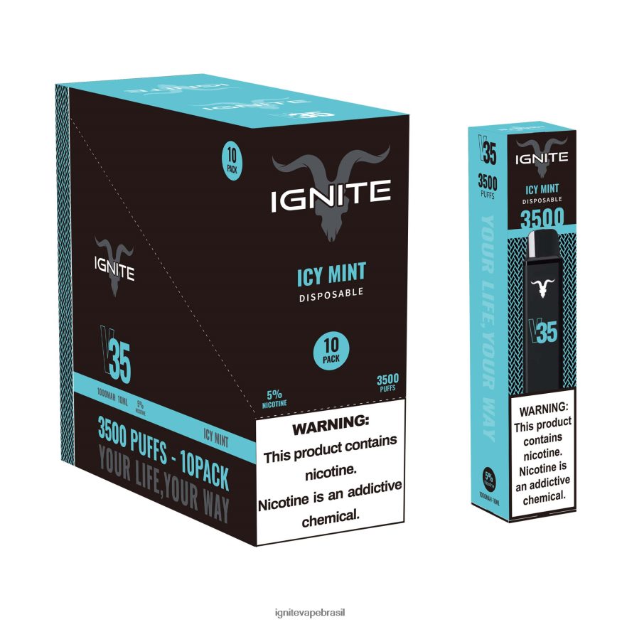 IGNITE V35 caneta vape pacote com 10 - IGNITE Descartável 46LBN4123 hortelã gelada