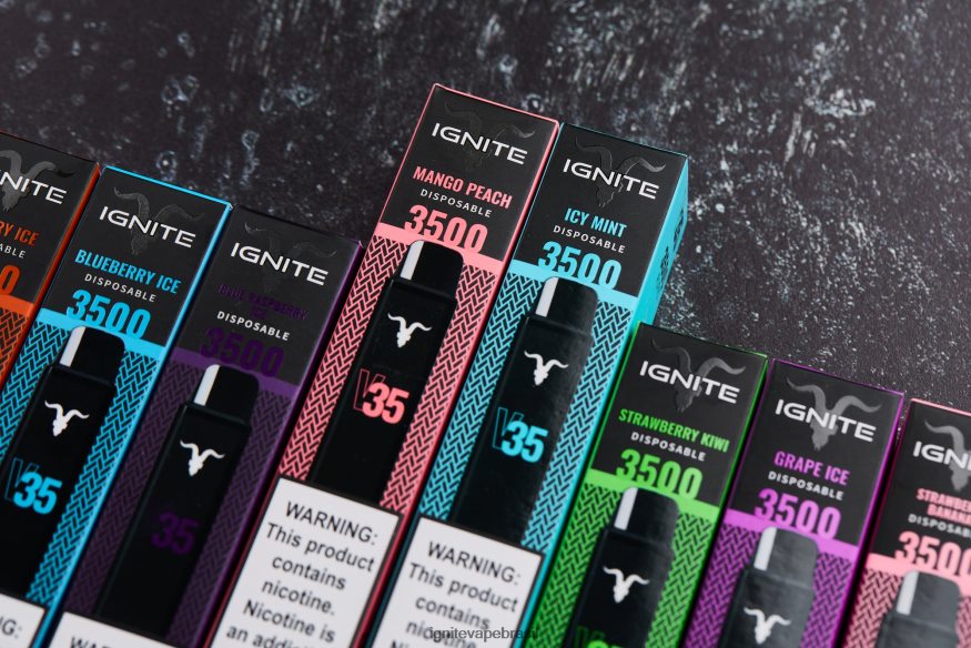 IGNITE V35 caneta vape pacote com 10 - Pod IGNITE Tabaco 46LBN4128 morango banana