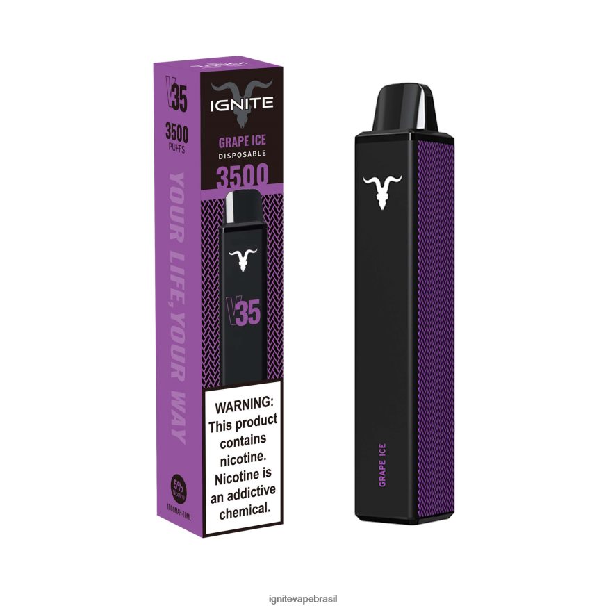 IGNITE V35 caneta vaporizadora - IGNITE Descartável 46LBN4133 gelo de uva