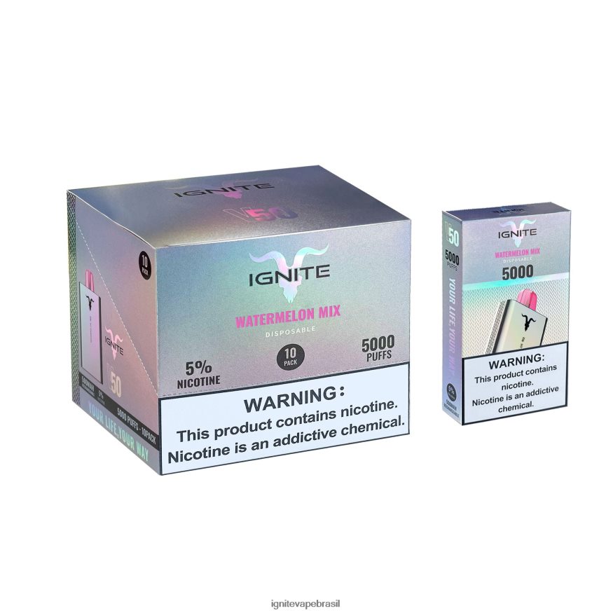 IGNITE V50 caneta vape pacote com 10 - IGNITE Brasil 46LBN4152 mistura de melancia