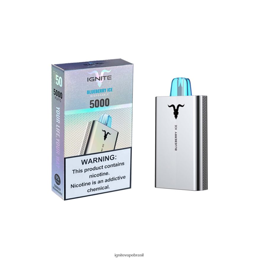 IGNITE V50 caneta vaporizadora - Vape IGNITE Preço 46LBN4154 gelo de mirtilo