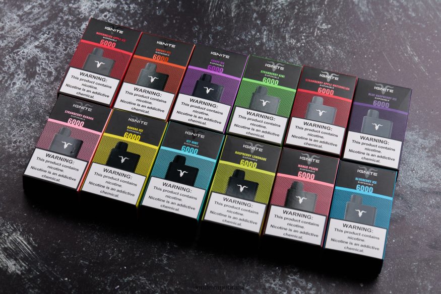 IGNITE V60 caneta vape pacote com 10 - Pod IGNITE Tabaco 46LBN418 gelo de uva