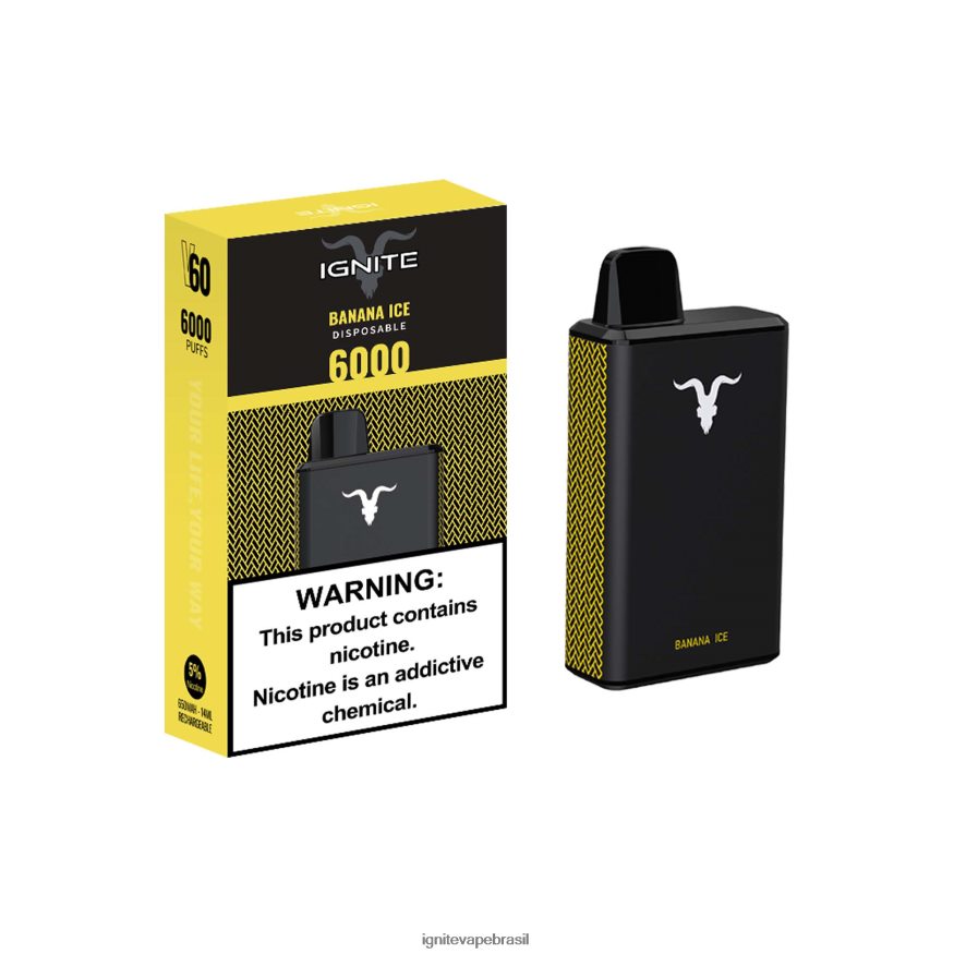 IGNITE V60 caneta vaporizadora - IGNITE Brasil 46LBN42 gelo de banana