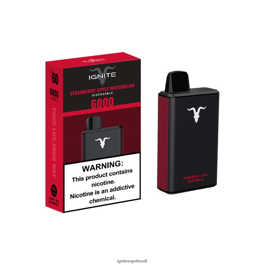 IGNITE V60 caneta vaporizadora - IGNITE Sabores Mais Vendidos 46LBN436 melancia, maçã, morango