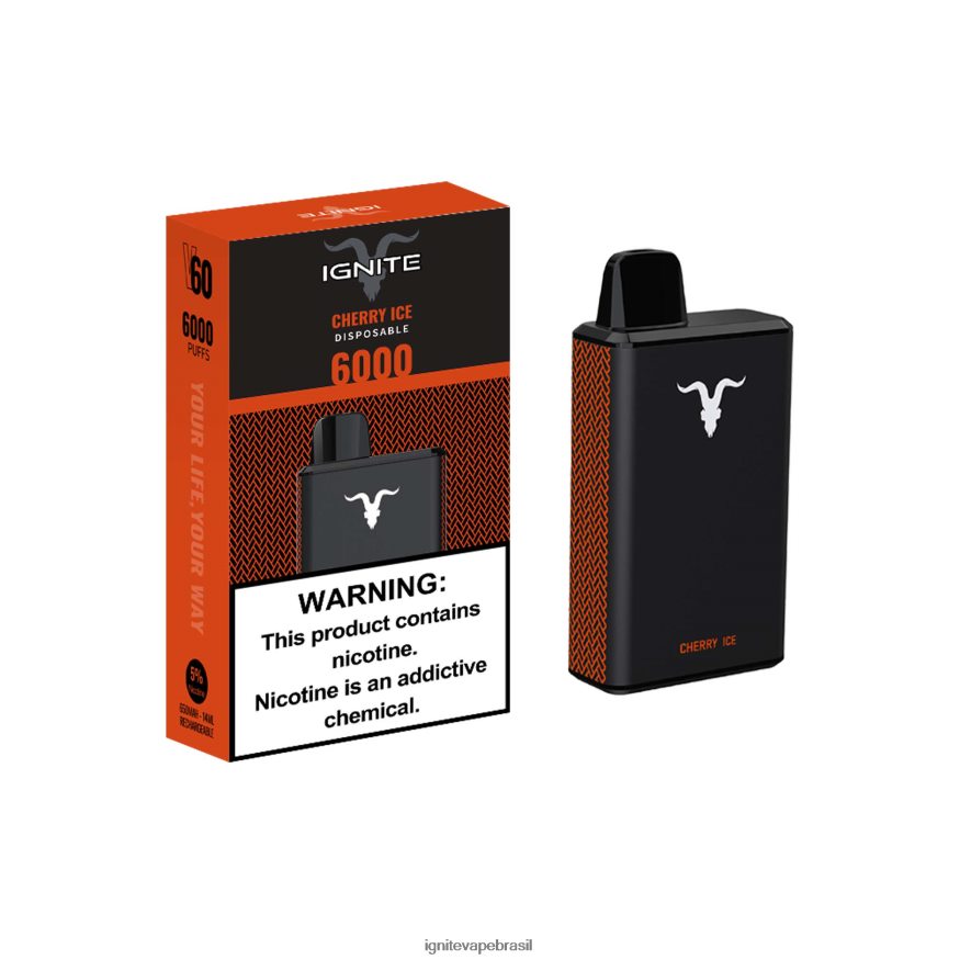 IGNITE V60 caneta vaporizadora - IGNITE Vape Brasil 46LBN431 gelo de cereja