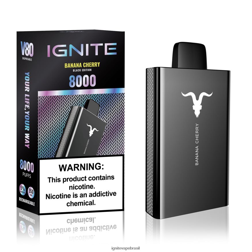 IGNITE V80 caneta vaporizadora - Vape IGNITE Nicotina 46LBN45 cereja de banana