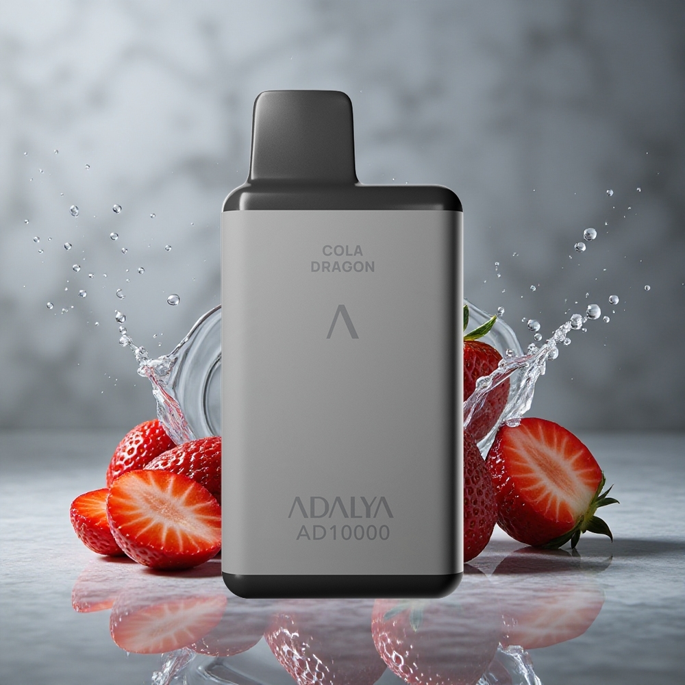Adalya AD 10000 Puffs Sabor Morango Espumante Design em Cinza Espacial Brazil vape wholesale