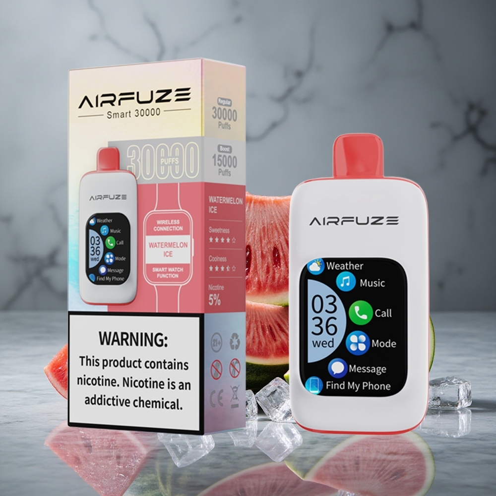 AirFuze Smart 30000 Puffs Pod Vape Descartável Melancia Gelo com Tela Touch 2.01\" Brazil vape wholesale