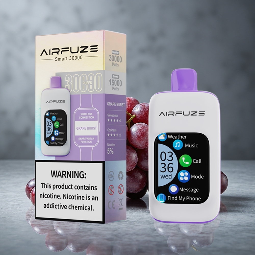 AirFuze Smart 30000 Puffs Vape Descartável Explosão de Uva Tela Touch 2.01\" Brazil vape wholesale