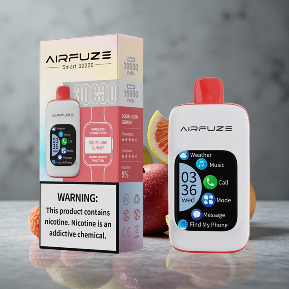 AirFuze Smart 30000 Puffs Vape Descartável Goma Azeda Suculenta Tela Touch 2,01\" Brazil vape wholesale