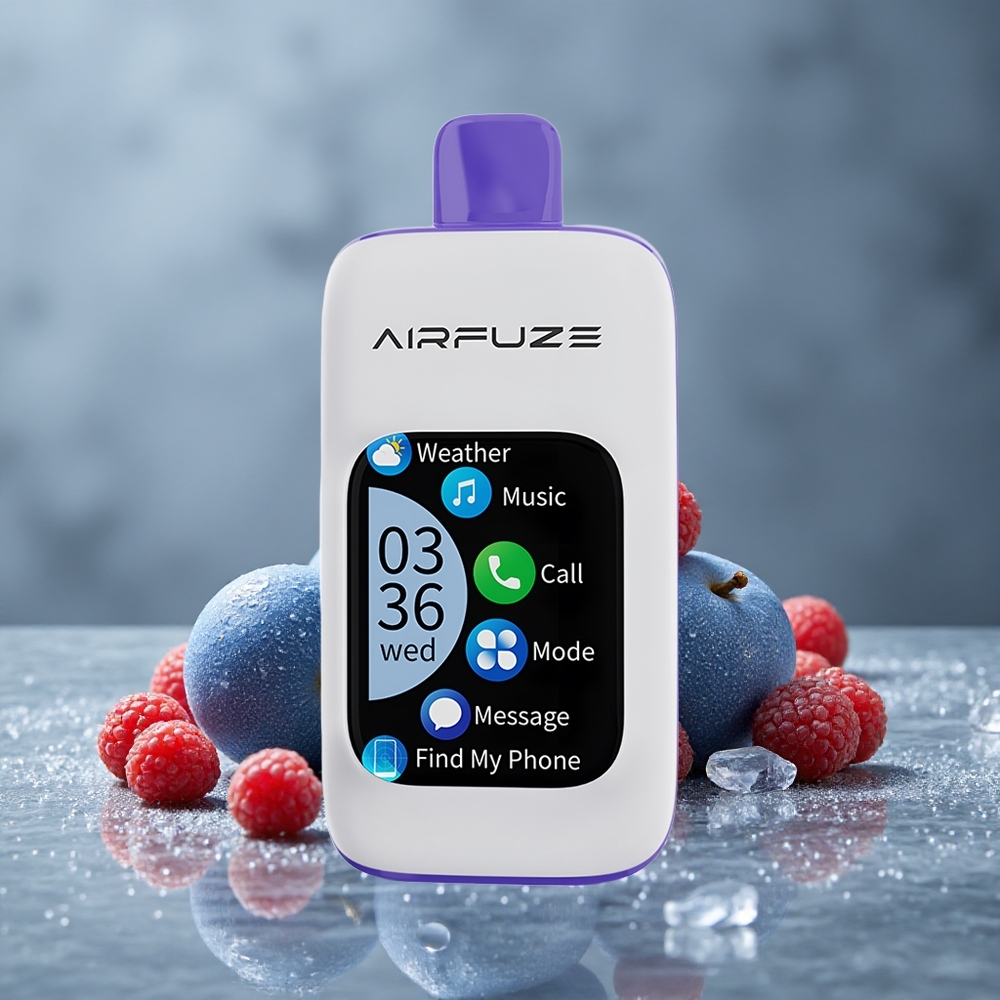 AirFuze Smart 30000 Puffs Vape Descartável Mirtilo Framboesa Gelo com Tela Touch 2.01" Brazil vape wholesale