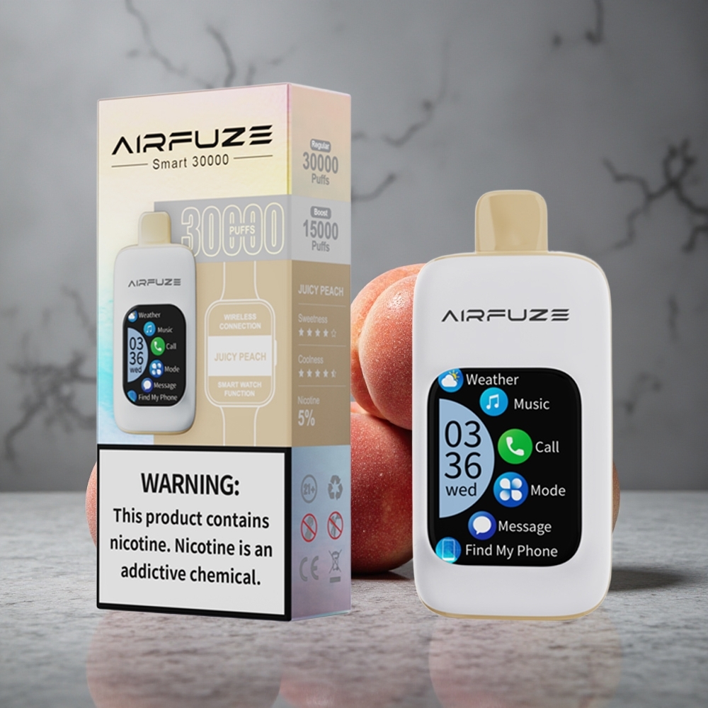AirFuze Smart 30000 Puffs Vape Descartável Pêssego Suculento Tela Touch 2.01\" Brazil vape wholesale