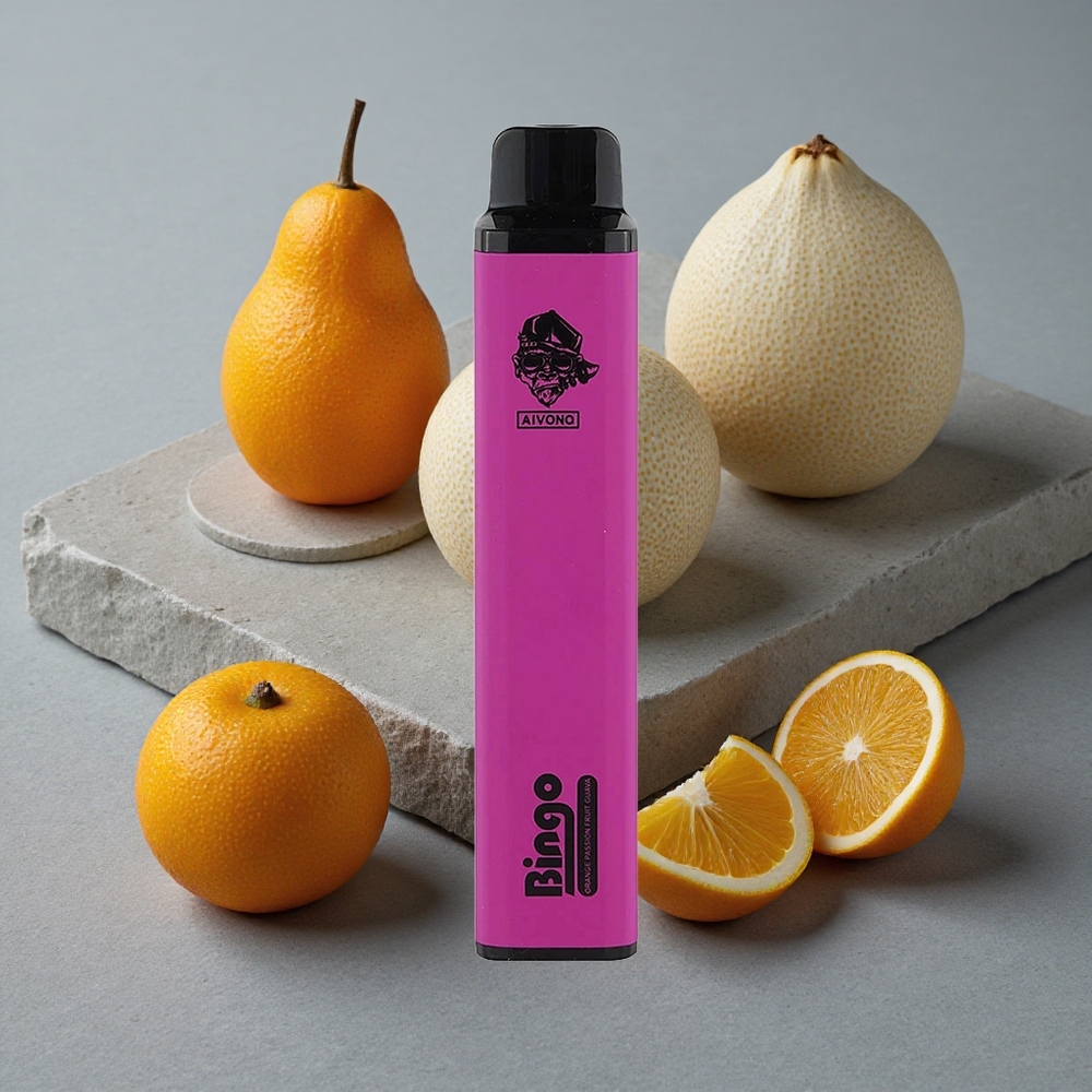 Aivono AIM BINGO 4000 Puffs Laranja Maracujá Goiaba Tamanho Compacto 21 123mm Bateria Recarregável 1000mAh Brazil vape wholesale