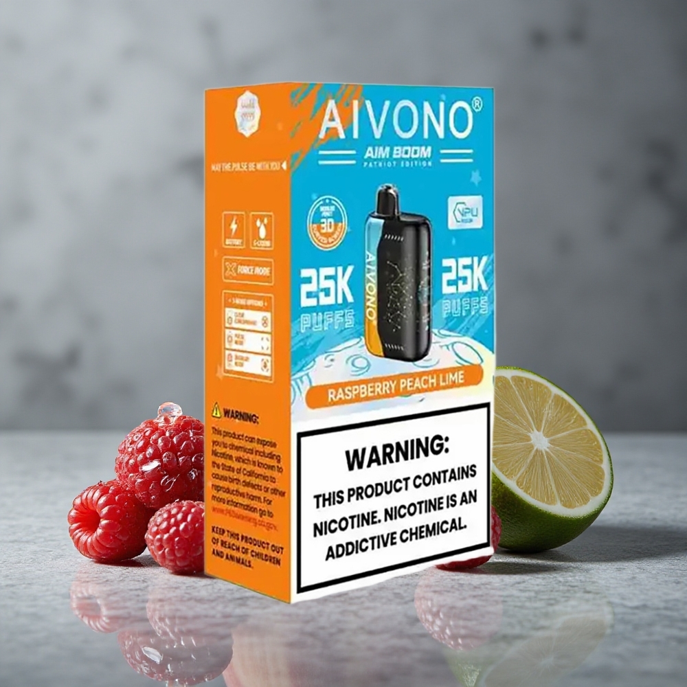 Aivono AIM BOOM 25000 Puffs Framboesa Pêssego Lima 28ml Capacidade Brazil vape wholesale