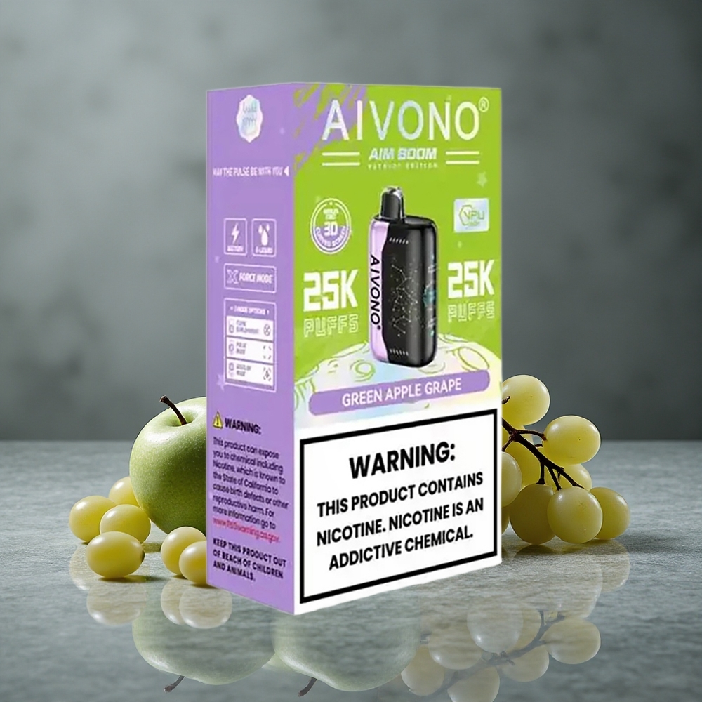 Aivono AIM BOOM 25000 Puffs Maçã Verde Uva 28ml Capacidade Brazil vape wholesale