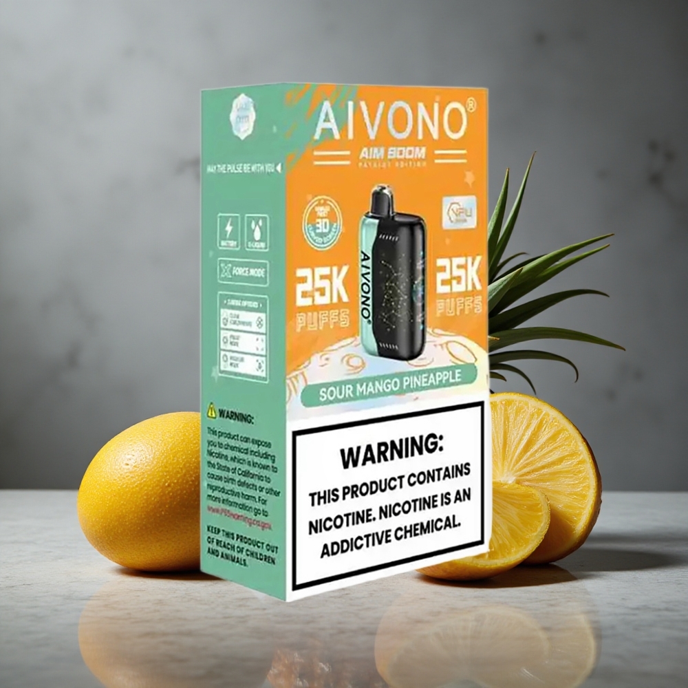 Aivono AIM BOOM 25000 Puffs Manga Azedo Abacaxi 28ml Capacidade Tipo-C Brazil vape wholesale