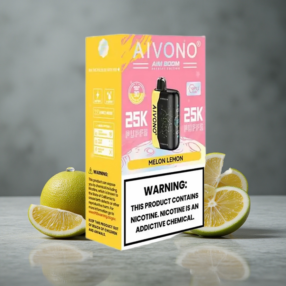 Aivono AIM BOOM 25000 Puffs Melão Limão 28ml Capacidade Tipo-C Brazil vape wholesale