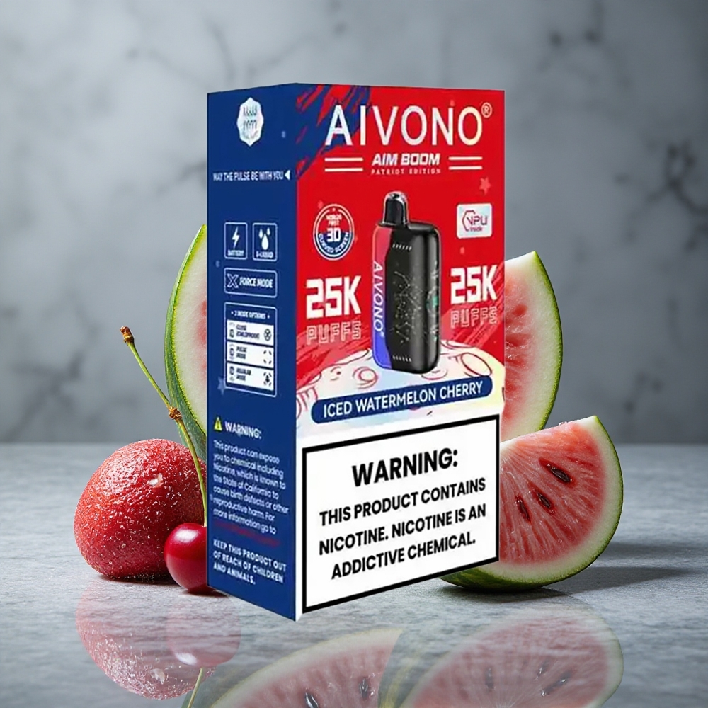 Aivono AIM BOOM 25000 Puffs Melancia Gelada e Cereja 28ml E-Liquid Brazil vape wholesale