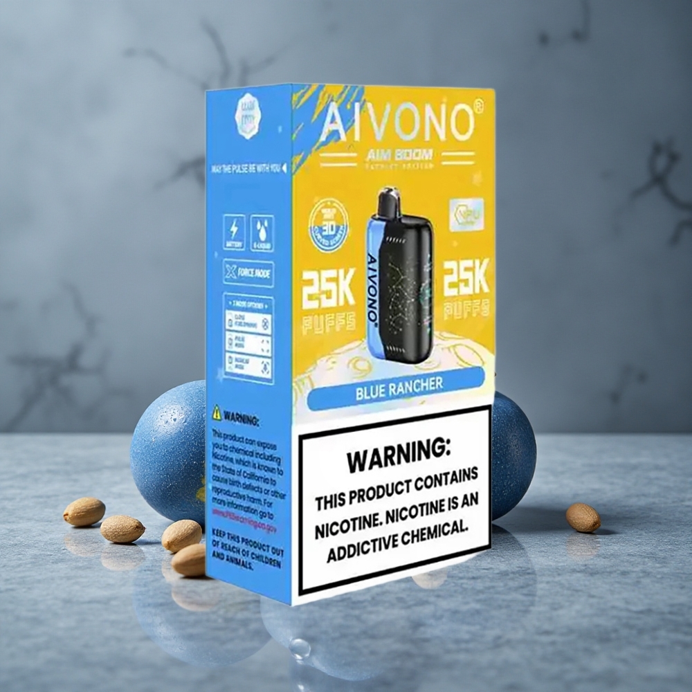 Aivono AIM BOOM 25000 Puffs Sabor Blue Rancher 28ml Capacidade de Líquido Brazil vape wholesale