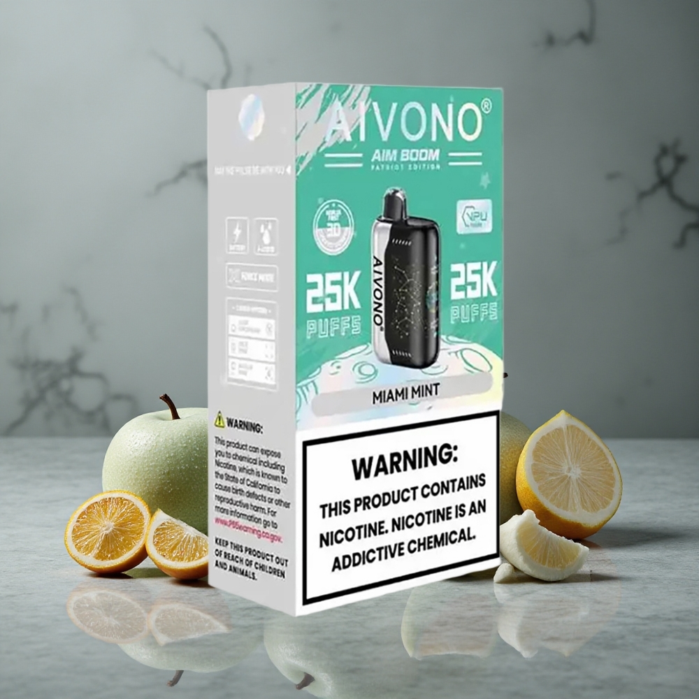 Aivono AIM BOOM 25000 Puffs Sabor Menta Miami 28ml Capacidade Brasil vape wholesale