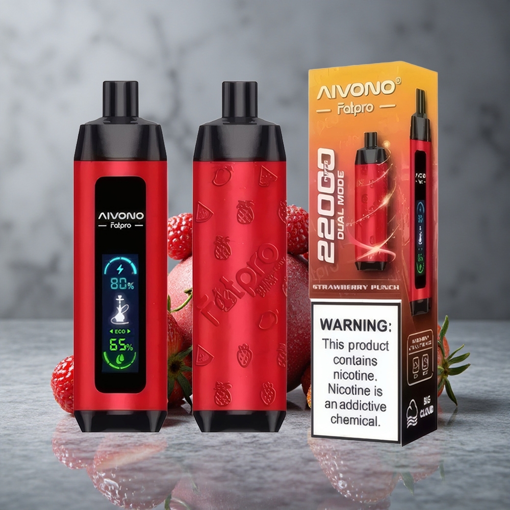 Aivono AIM FATPRO 22000 Puffs Sabor Morango Punch 28ml E-líquido Recarregável Brazil vape wholesale