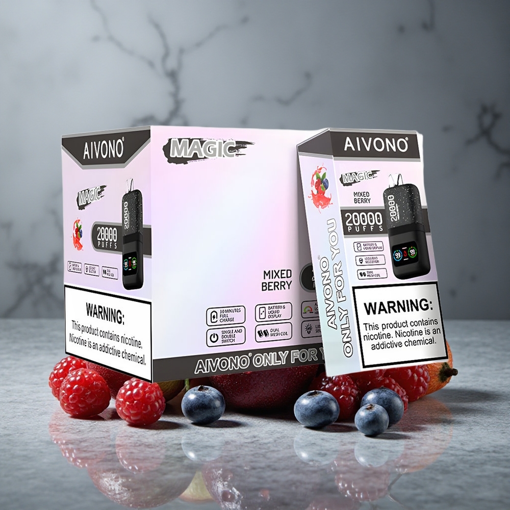 Aivono AIM MAGIC 20000 Puffs Frutas Silvestres Misturadas LCD Recarregável Brazil vape wholesale