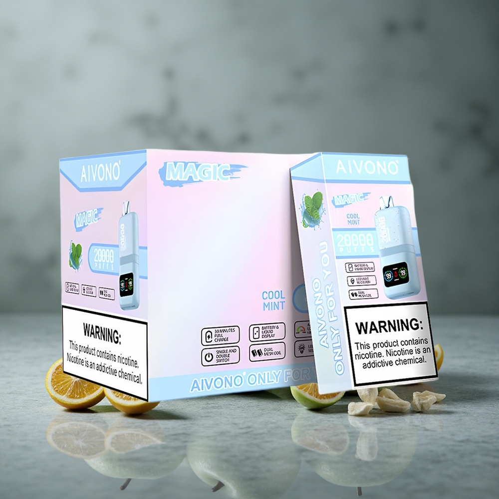 Aivono AIM MAGIC 20000 Puffs Hortelã Refrescante com LCD Display e 26ml E-liquid Brazil vape wholesale