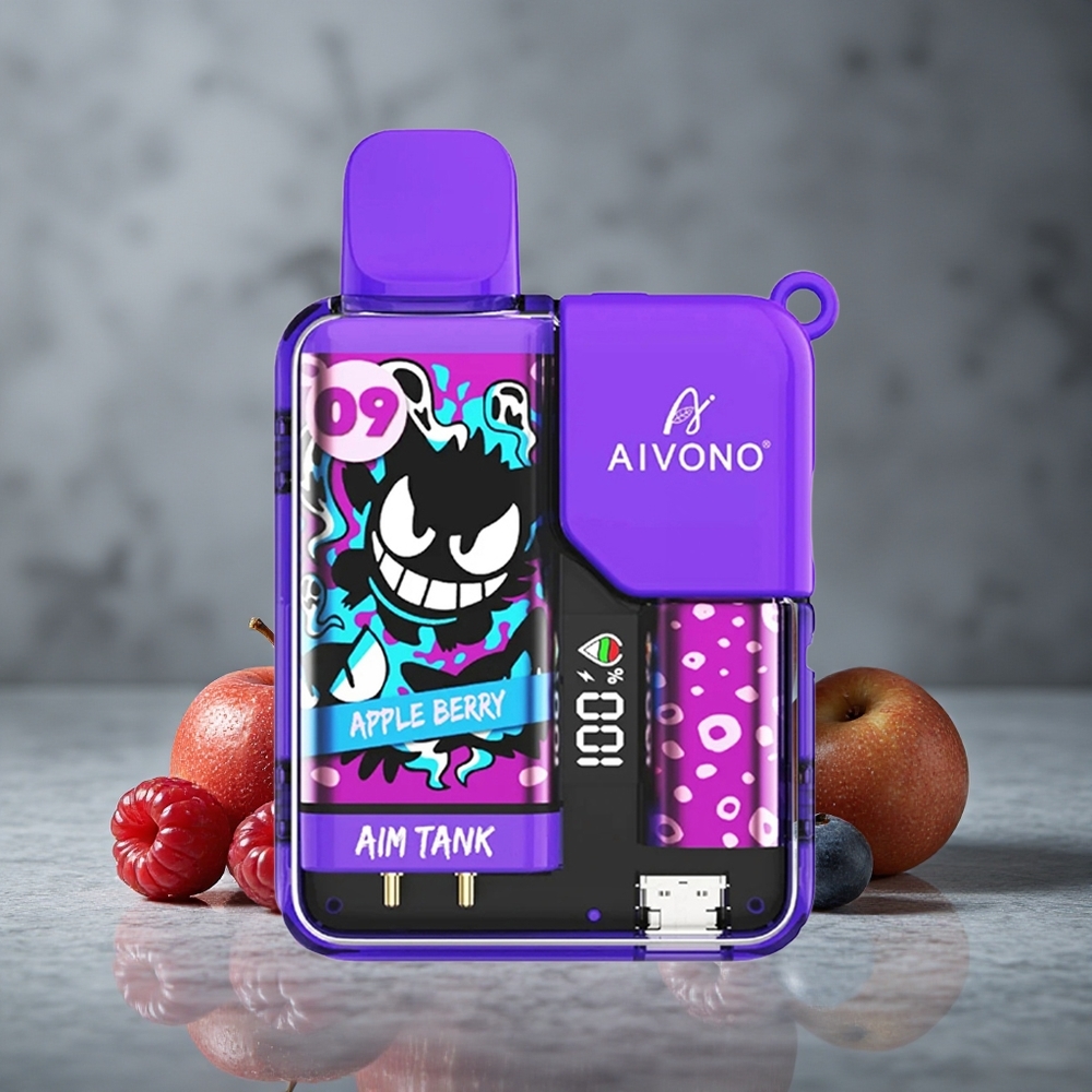 Aivono AIM-TANK 9500 Puffs Maçã Frutas Vermelhas 18ml Capacidade de Líquido LCD Display Brazil vape wholesale