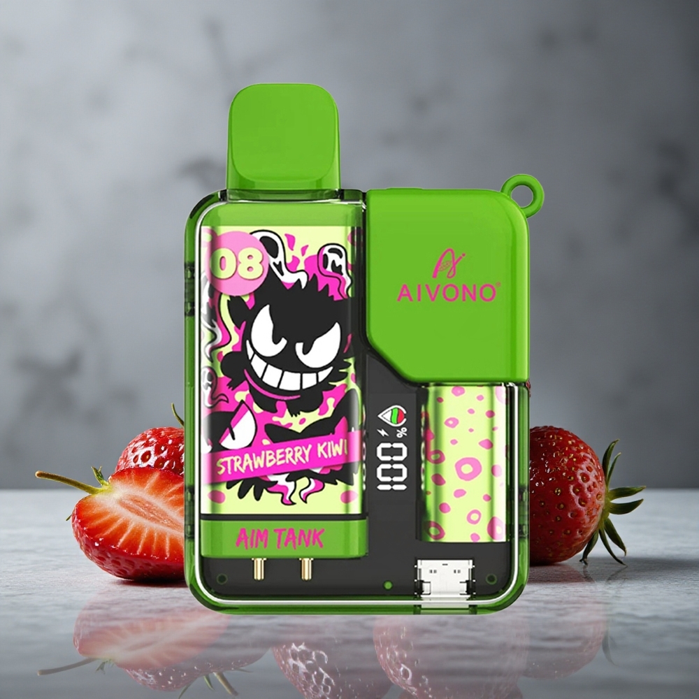 Aivono AIM-TANK 9500 Puffs Morango Kiwi 18ml Capacidade de Líquido LCD Display Brazil vape wholesale