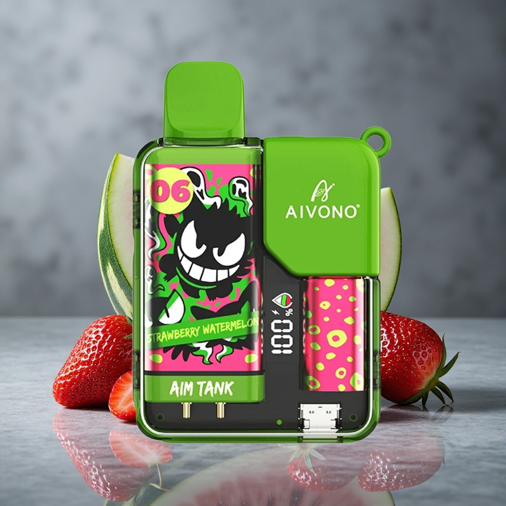 Aivono AIM-TANK 9500 Puffs Morango Melancia 18ml Capacidade de Líquido LCD Display Brazil vape wholesale