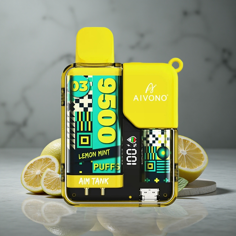 Aivono AIM-TANK 9500 Puffs Sabor Limão Hortelã 18ml Capacidade de Líquido Brazil vape wholesale