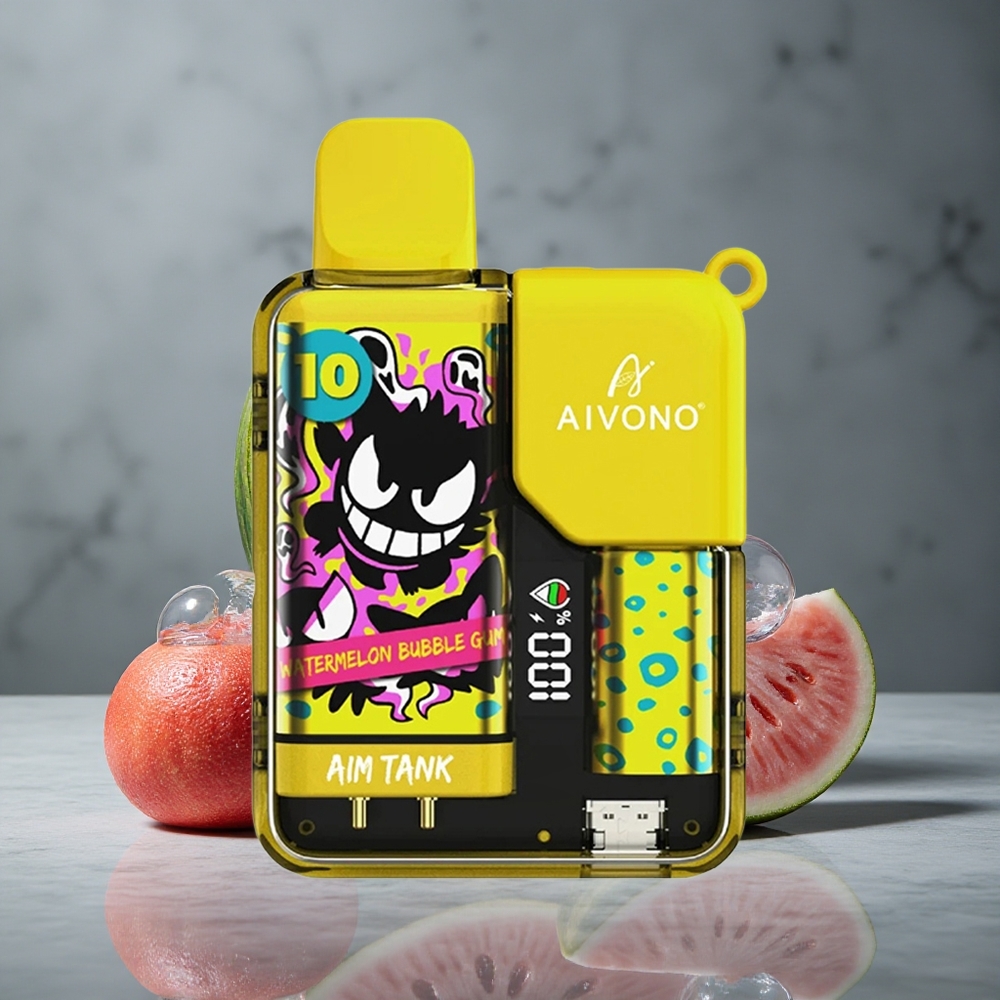 Aivono AIM-TANK 9500 Puffs Sabor Melancia Chiclete Bolha 18ml Capacidade de Líquido Brazil vape wholesale