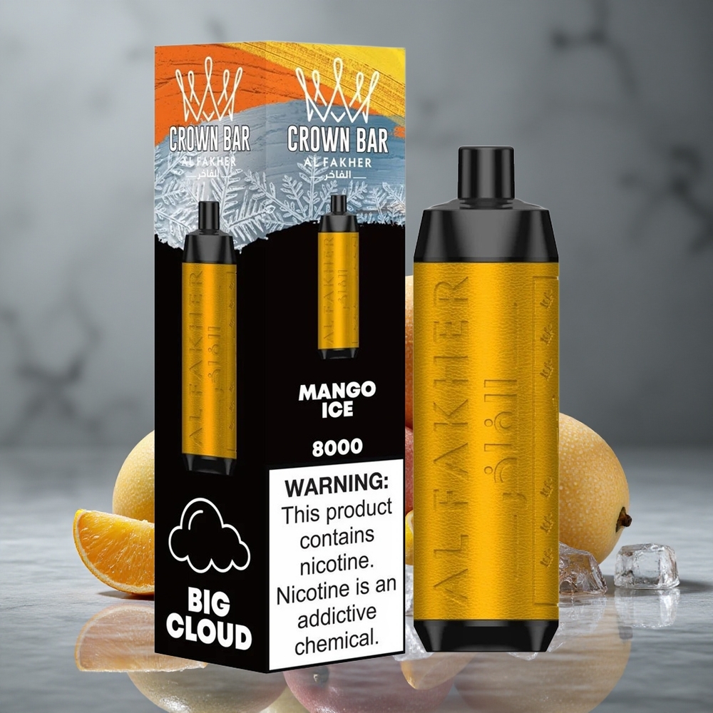 Al Fakher Crown Bar 8000 Crystal Descartável Manga Gelada 18ml Brasil Vape Wholesale