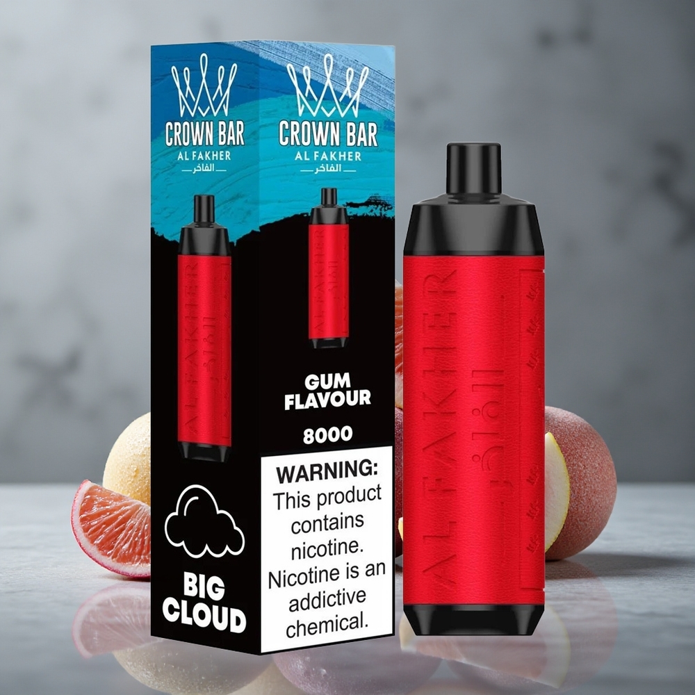 Al Fakher Crown Bar 8000 Crystal Sabor Chiclete 18ml Capacidade de Líquido Brazil vape wholesale
