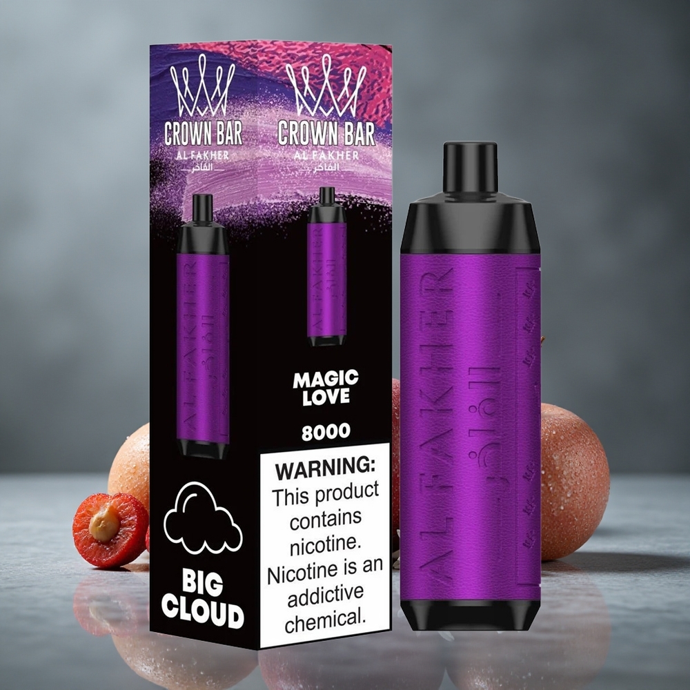 Al Fakher Crown Bar 8000 Crystal Vape Descartável Amor Mágico 18ml Capacidade de Líquido Brazil vape wholesale