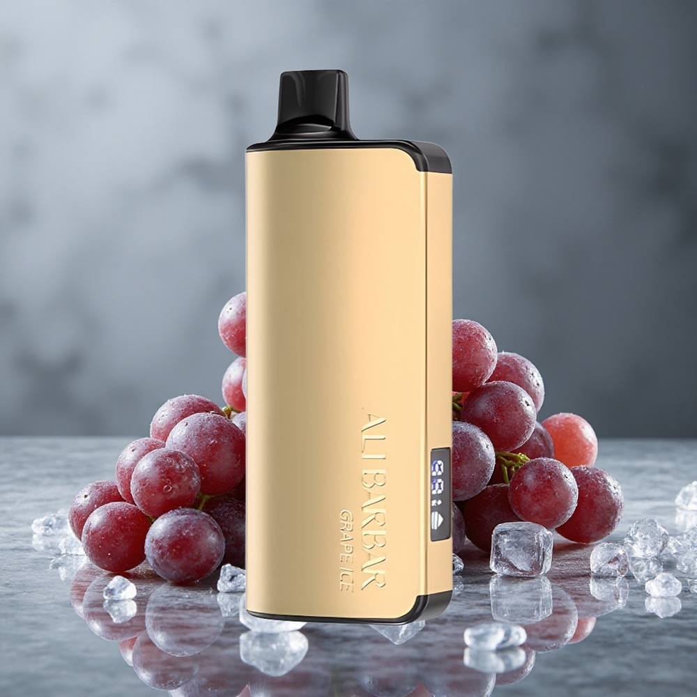 Alibarbar Ingot 9000 Puffs Uva Gelo 22ml Capacidade de Líquido LED Display Brazil vape wholesale