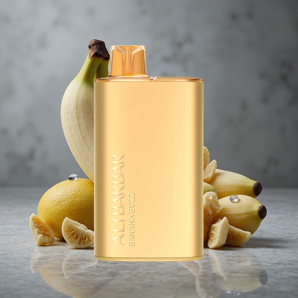 Alibarbar Rich 8000 Puffs Vape Descartável Banana Buzz Saborear Banana Capacidade de 20ml Brazil vape wholesale
