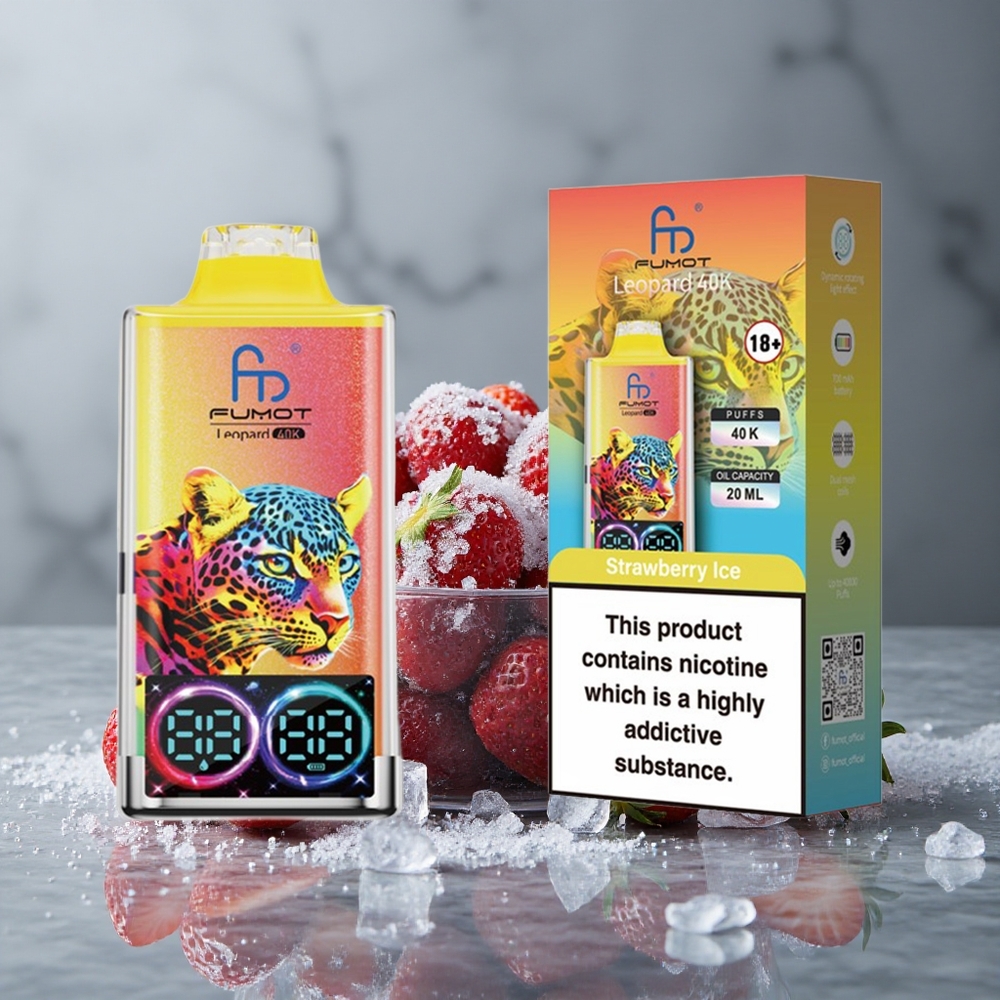Fumot Leopard 40K Puffs Morango Gelo Dual Mesh Brazil vape wholesale
