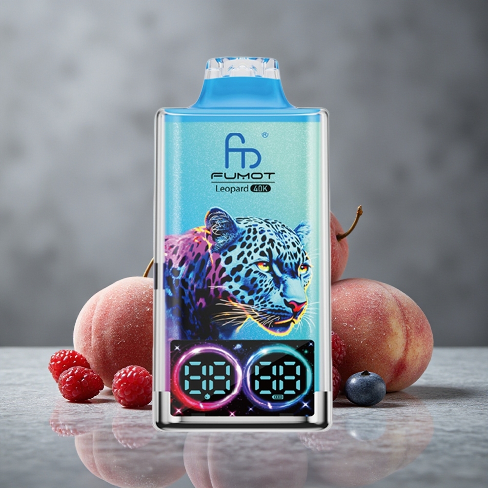 Fumot Leopard 40K Puffs Pêssego e Frutas Silvestres Dual Mesh 700mAh Brazil vape wholesale