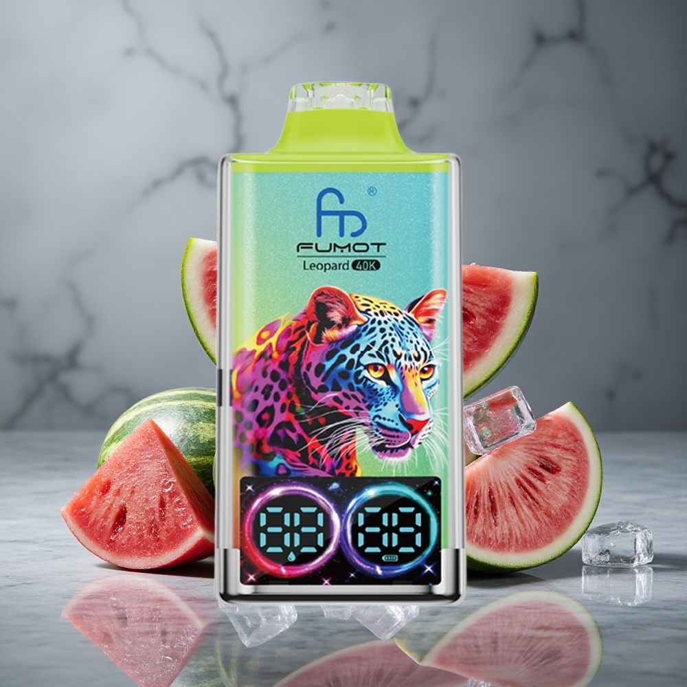 Fumot Leopard 40K Puffs Vape Descartável Melancia Gelo com Carregamento Type-C e Display Digital de Óleo Brazil vape wholesale