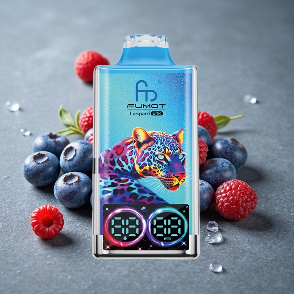 Fumot Leopard 40K Puffs Vape Descartável Mirtilo Framboesa Dual Mesh Brazil vape wholesale