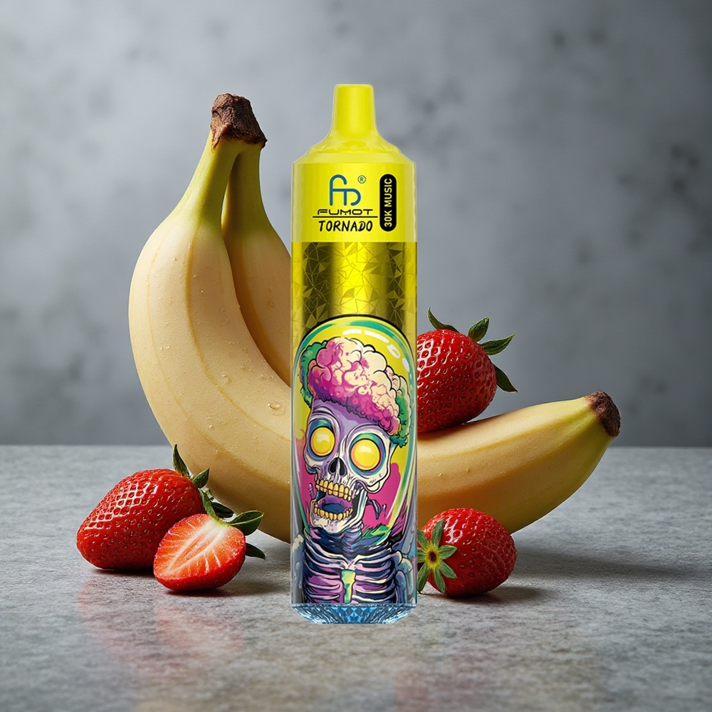 Fumot RandM Tornado 30000 Puffs Banana Morango 30mL Pré-Carregado Brazil vape wholesale