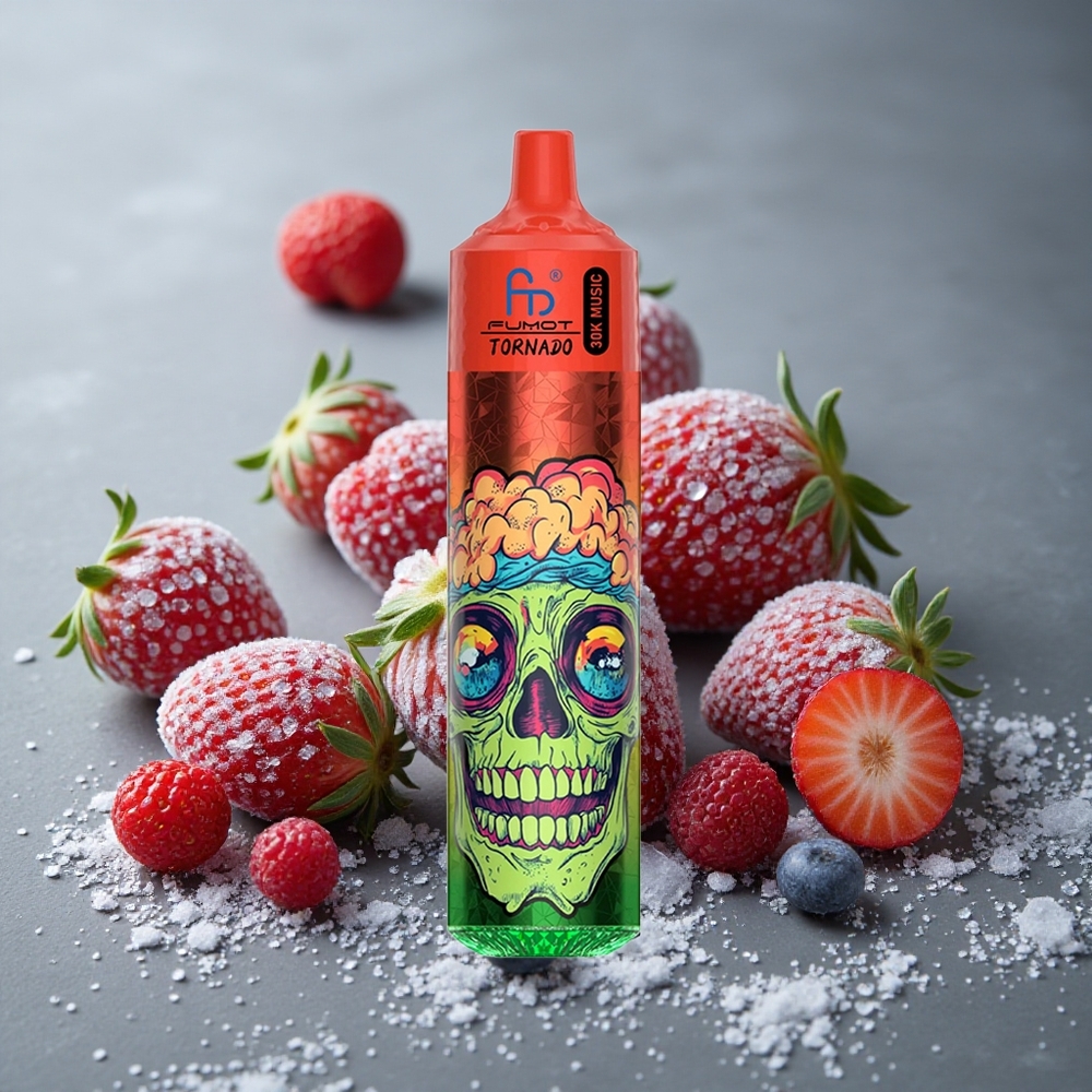 Fumot RandM Tornado 30000 Puffs Morango Berry Ice 30mL Pré-preenchido Brazil vape wholesale