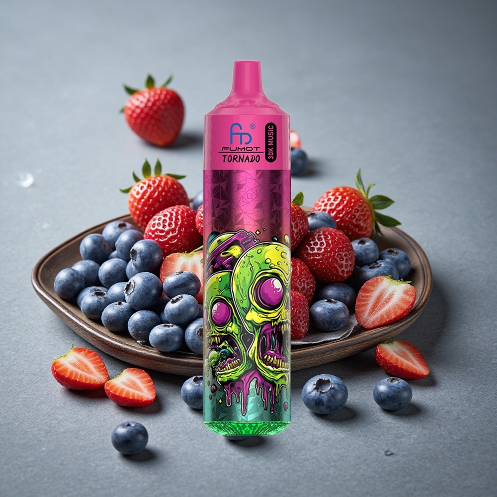 Fumot RandM Tornado 30000 Puffs Morango Mirtilo 30mL Pré-carregado LED Display Brazil vape wholesale
